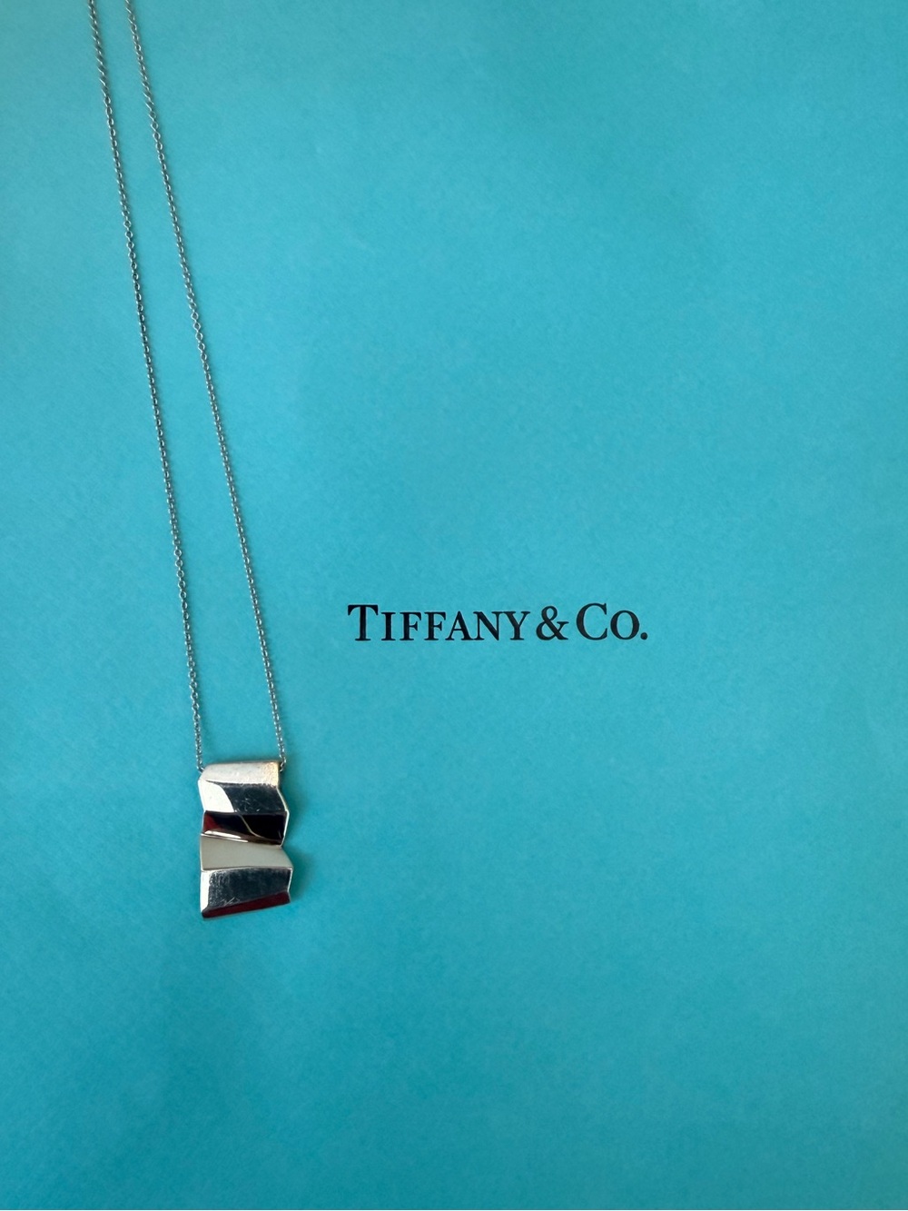 Tiffany & Co. Frank Gehry Modern Fold Pendant Necklace - Silver